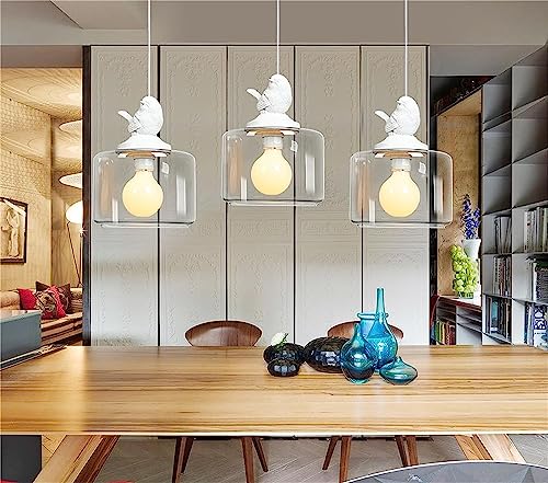 Lámpara de techo de vidrio transparente con tres luces nórdica 7