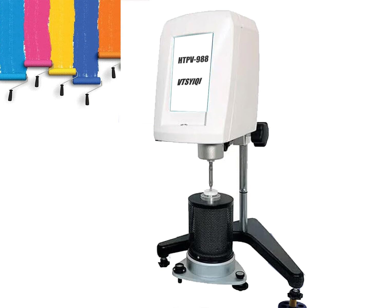 High Temperature Rotational Viscosity Meter with 05 1 2 5 10 20 50r/min 50-3300000cP ≤±2% Error 15-250℃ 0.1℃ Accuracy for Lab Polymer Melt Viscosity Detection
