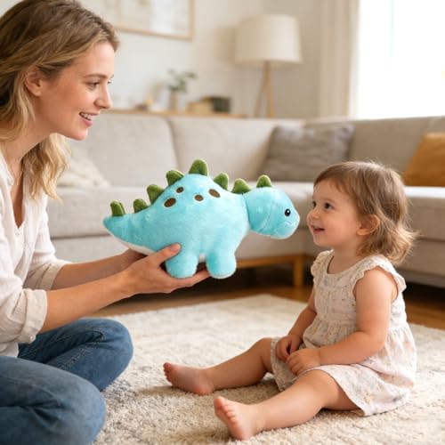 BenBen Dinosaur Stuffed Animal, 13” Dino Plush Toys, Cute Plushies Stuff for Kids, Stegosaurs, Baby Shower, Christmas, Birthday Gifts, Easter Decorations, Blue - image 8