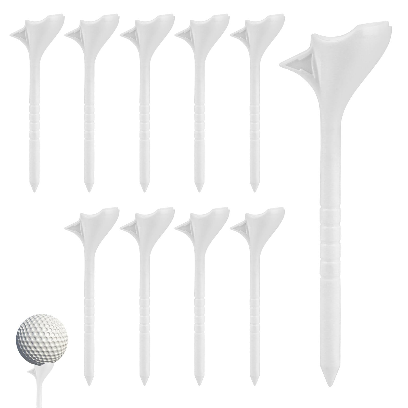 BESSVWELL 20 PCS Golf Tees, Professional Unbreakable 10° Golf Tees Plastic, Anti Slice Golf Tees Low Friction And Resistance Golf Tees Increase Distance Golf Accessories