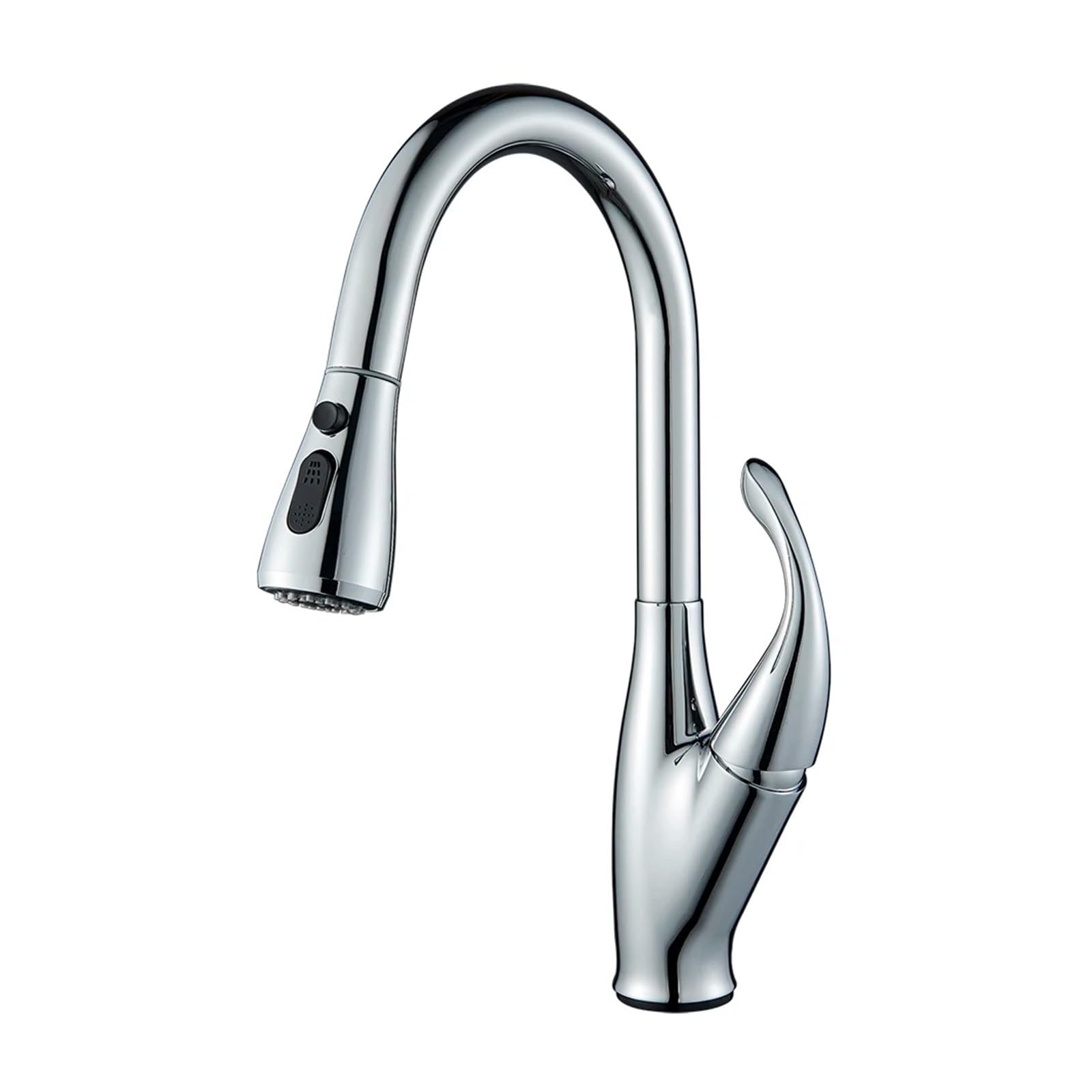 MXXQRHF Kitchen Faucet Pull-Out Sink Faucet 360 Degree Swivel, Countertop Mount, Dual Mode Spout, Hot/Cold Water Mixer, Black/Chrome,Bathroom Vanity Mixer