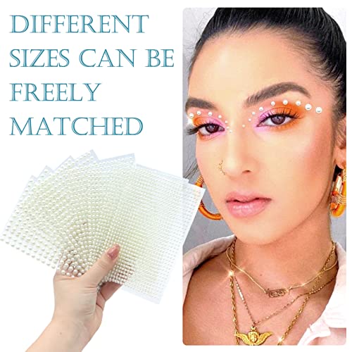 Zynery 4336 Pcs Pearl Stickers, Flat Back Pearls For Crafts, Self Adhesive Pearl Stickers For Face Makeup Nail Art Diy Phone Shoes Hats Embellishments Home Decor, 3Mm/4Mm/5Mm/6Mm #TOP3