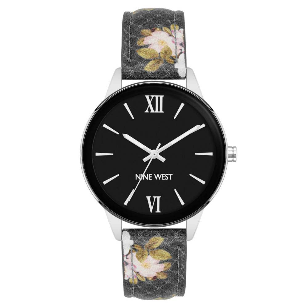 Nine WestWomen's Floral Patterned Strap Watch