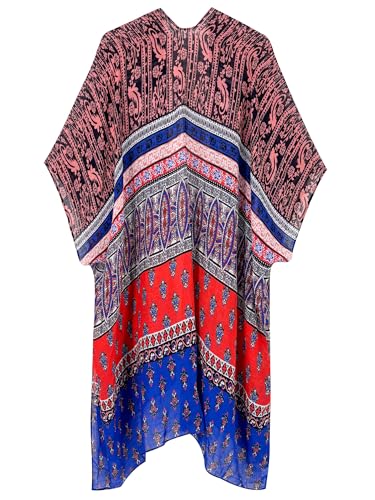 Image of Breezy Lane Women's Kimono Cardigan Summer Swimsuit Coverups Beach Cover Up with Floral Print for Vacation