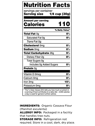 Terrasoul Superfoods Organic Cassava Flour, 2 Lbs - Tested Gluten-Free | Smooth Texture | Wheat Flour Substitute #TOP2