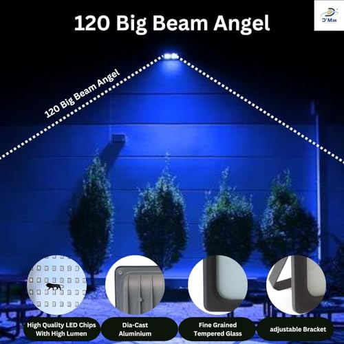 Image of D'Mak 100 Watt LED Flood Light Grey Body Down Chock Waterproof IP65 for Outdoor Purposes (5, Blue)