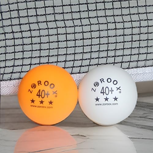 Foto von ZOROOX Tischtennisbälle - Weiße & Orange 3-Sterne 40+ | 9, 18, 36 oder 72 Ballpakete | Hochwertige ABS-Trainingsbälle für Innen- & Außentische, Wettkämpfe und Freizeitspiele