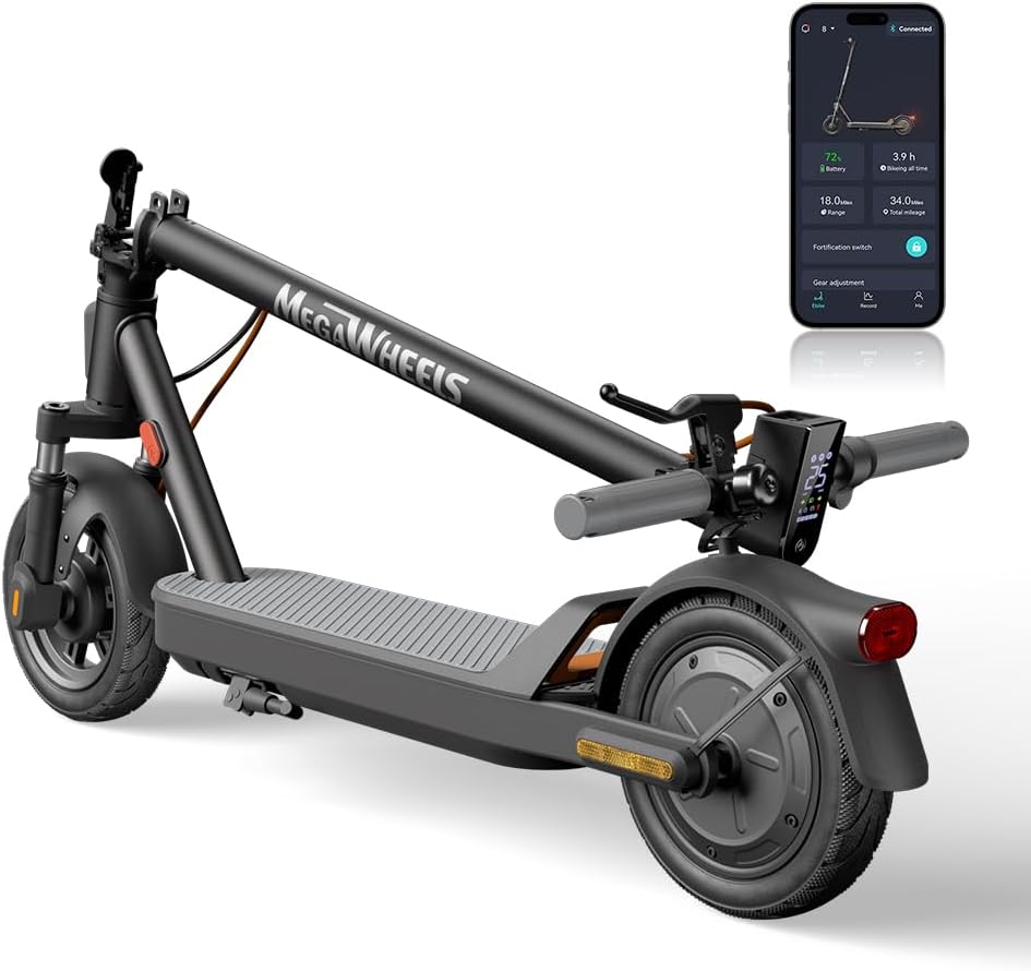 MEGAWHEELS Electric Scooter,Electric Scooter Adults with Suspension,600W/300W,11-28 Miles Range,8.5/10in Tire,15.5mph Speed,Escooter Smart APP Control for Commuting, Outdoor, Short Travel,Gift product image