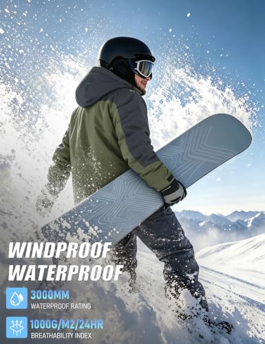 Image of MAGCOMSEN Men's Winter Coats Waterproof Ski Snow Jacket Warm Fleece Jacket Parka Raincoats With Multi-Pockets| Standard Length