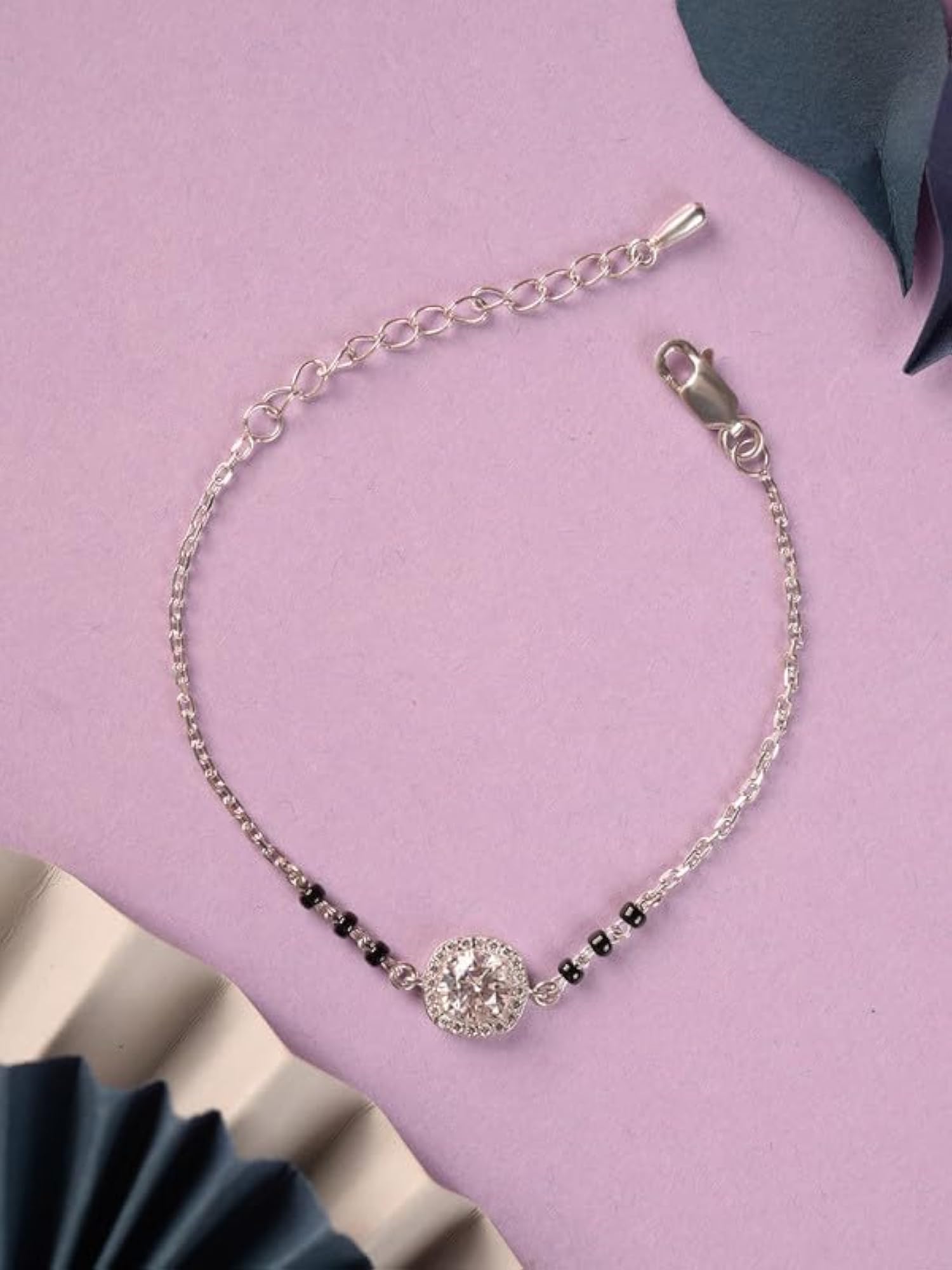 Women's 925 Silver Urja Solitaire Hand Mangalsutra Bracelet