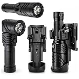 K25 Tactical Flashlight with Belt Clip Holster [2500LM] High-Lumen Rechargeable Police Flashlight for Duty Belts - Magnetic Base, 90 Swivel Head [Tri-Mode Bright LED] for Camping, Law Enforcement