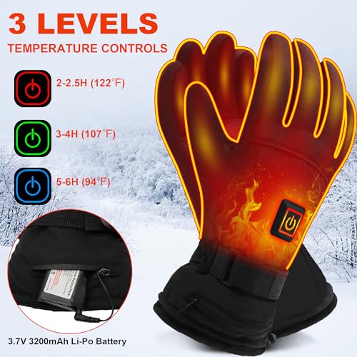 SVPRO Heated Gloves Men Women Rechargeable Battery Powered Heating Gloves Electric Thermal Ski Gloves Winter Warm Heated Hand Warmer for Hunting Fishing Skiing Cycling - Thumbnail 2