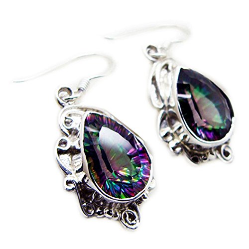 Boucles d'oreilles en quartz mystique argent pour sublimer vos tenues de soirée