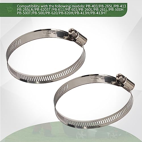 KitchenKipper E164000000 / E164000130 Leaf Blower Flexible Tube & V495000430 Clamp Set Compatibility with Echo Flex Tube Backpack Blowers, Fits Models PB-403, PB-265L, PB-265LN, PB-620ST