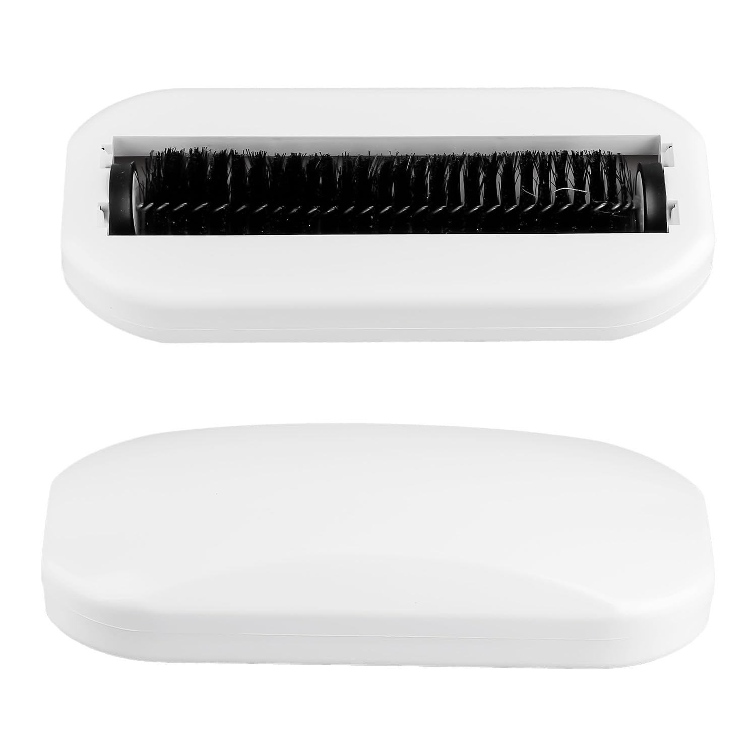 Hopzab White Crumb Brush, Handheld Carpet Debris Sweeper, Reusable Rolling Lint & Crumb Collector For Table, Sofa, Carpet, Floor & Clothes Cleaning - Soft Bristles, Ergonomic Design
