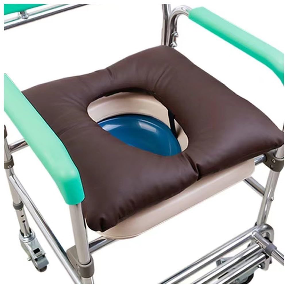 Fotrsta Commode Chair Cushions, PU Waterproof Elderly Anti-Bedsore Seat Pad Wheelchair Toilet Seat Cushion Toilet Seat Cushions For Toilet Chair, Wheelchair, Shower Chair