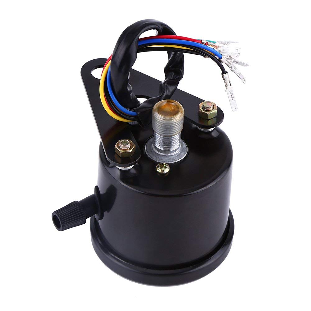 Qiilu Tachymètre Moto Universel 12V Odomètre Moto Odomètre Signal Tachymètre Signal Dual Display KM/H Métal