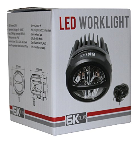 6KLED 20W CREE 3" Round LED Light Driving Work Light Truck Tacoma Tundra Ram F150 F250 Raptor Rhino ATV UTV Quads Side by Side RZR XP1000 RZR 900