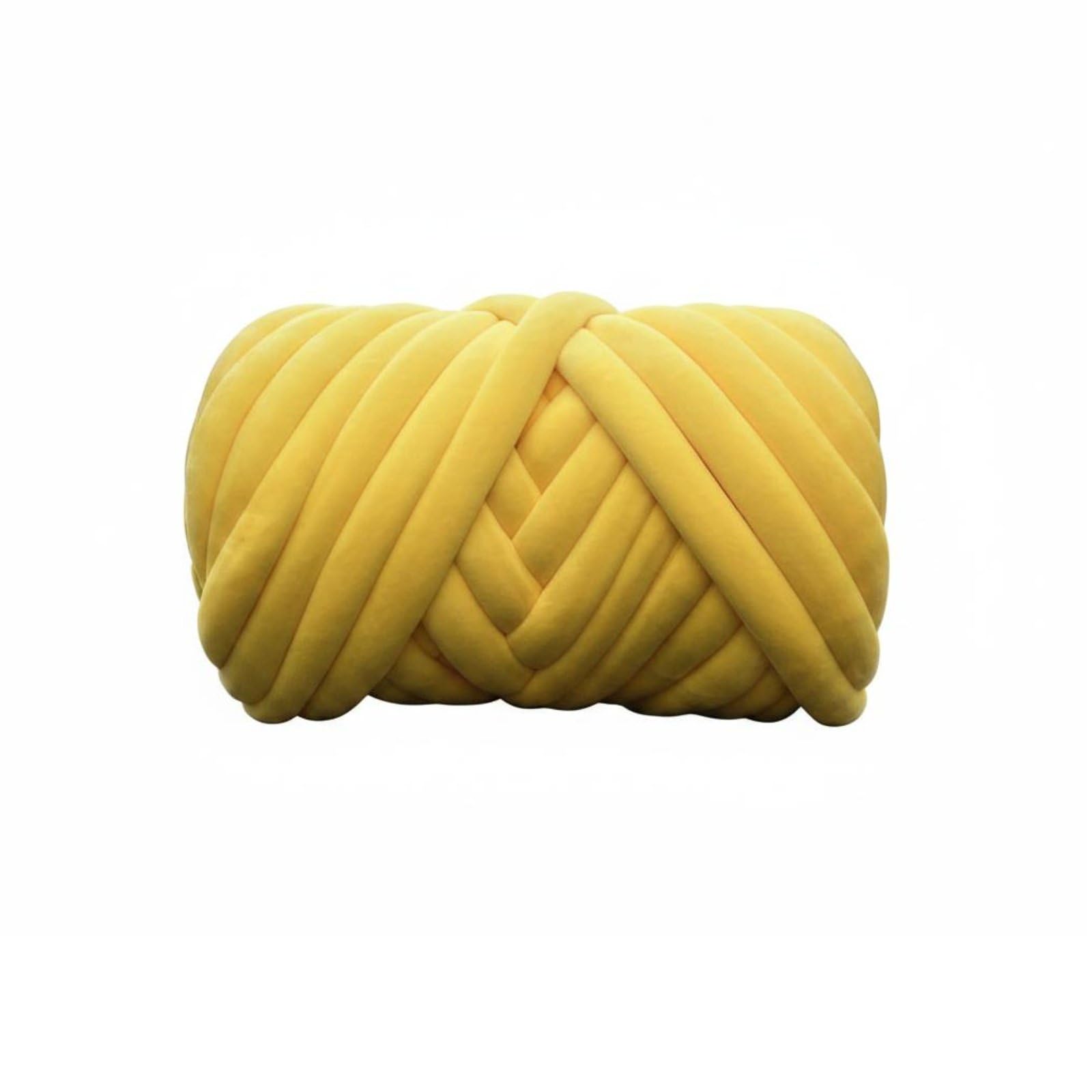 Hilo Tejido Chunky Tubo de Terciopelo Amarillo Resistente y Elástico 250G