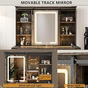 Farmhousemakeupvanitywithchargingstationvanitysetwithstoolslidingmirror3brightnesslightslargestorageglasstopdressingtablewithdrawersandshelvesforwomengirlsdarkoak Urban Country Home Decor Farmhouse makeup vanity with charging stationvanity set with stoolsliding mirror3brightness lightslarge storage glass top dressing table with drawers and shelves for womengirlsdark oak urban country home decor