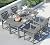 HDPE Outdoor Dining Set 5-Piece Outdoor Table and Chairs with Umbrella Hole, All-Weather Patio Dining Set for 4, Durable Patio Furniture Set for Backyard, Garden, Lawn & Poolside, Grey