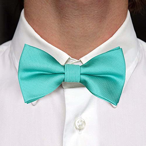 Image of Pre-Tied Adjustable Solid Tuxedo Bow Tie for Boys and Men