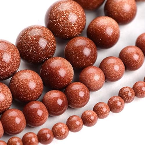 Image of 90pcs Adabele Brown Goldstone Sandstone Gemstone 8mm Round Beads