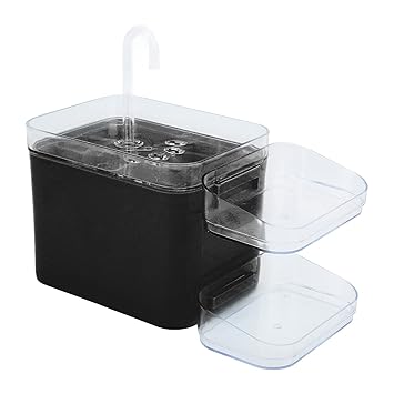 Cat Water Fountain, More Purifying Super Quiet 2L / 67oz Intelligent Pet Automatic Drinking Fountain Component Structure Outdoor Black Jane Eyre?Faucet?