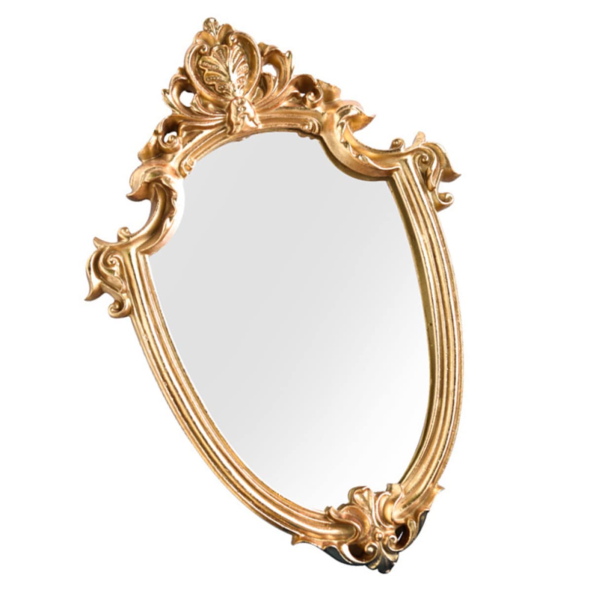 Miroir suspendu vintage doré pour valoriser la décoration murale de la chambre