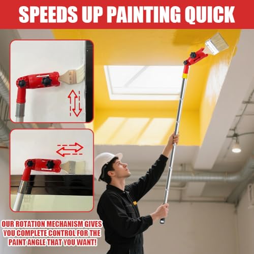 Mehrwinkel Pinsel Verlängerung,Multi Angle Paint Brush Extende,Farbroller Teleskopstange,Einziehbare Farbroller Verlängerungsstange für Hohe Decken Wände Zier Und Eckenanstrichwerkzeug