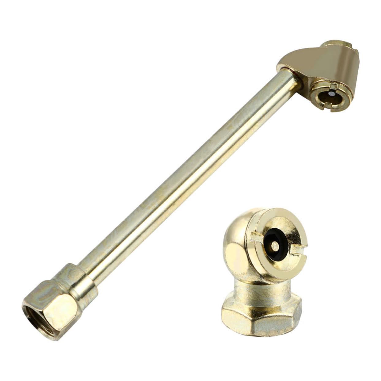 STOBAZA 1 Set Air Chuck Set Threaded Inflator Nozzle Adapter Quick Connect Chuck for Tire Inflator Alloy Construction for Longevity