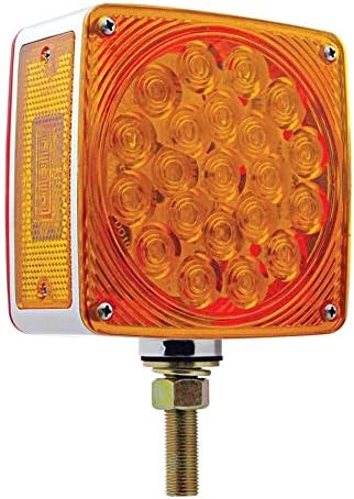 United Pacific 38702 - Double Face Turn Signal Light - 45 Led Single Stud (Passenger) - Amber & Red Led/Amber & Red Lens
