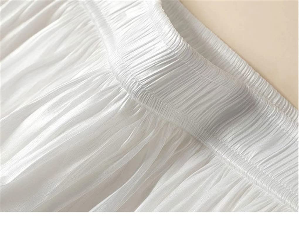 Dninmim Gonna a trapezio da donna a vita alta elastica tinta unita gonna longuette allentata casual primavera estate