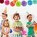 Happy Birthday Decorations Banner with 8 Tissue Paper Pom Pom Colorful Rainbow