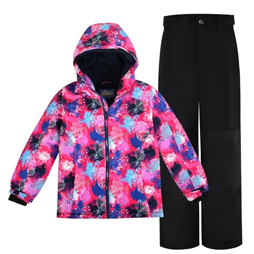 Combinaison de ski fille chaude veste et pantalon hiver capuche
