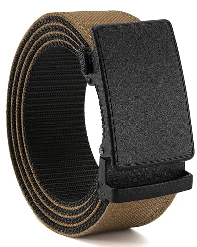Image of CHAOREN 1.5 inch Nylon Ratchet Belts for Men - Adjustable Casual Work Belt with Slide Buckle - Trim to Fit