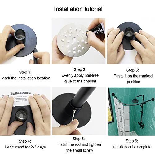 Tringle douche angle L télescopique en inox 304 épais robuste et facile à installer