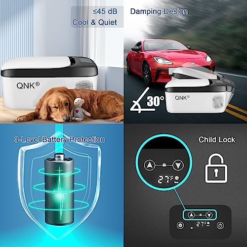 Qnk 17Qt(16L) Portable Car Refrigerator 12 Volt Mini Fridge Compressor Freezer Rv Cooler For Camping Truck Van Suv Boat Party Trips W/App Control 100-240V Ac & 12V/24V Dc -4℉-68℉ #TOP5