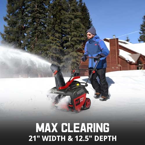 PowerSmart 21 Inch Snow Blower Gas Powered, 212cc 4-Stroke Engine with Recoil Starter, 180° Chute Rotation Angle and 8 Inch Wheels - Thumbnail 2