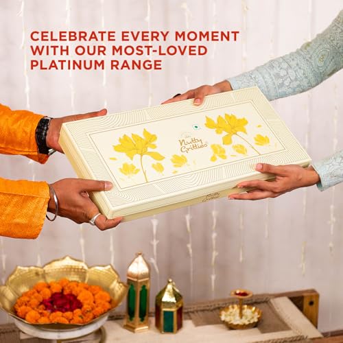 Image of Nutty Gritties Platinum Hamper Diwali Gift Box 1KG | Festive Assortment with Almonds, Cashews, Raisins, Pistachios & Walnuts (200g Each) | Healthy Gourmet Snack Hamper | Premium Gift for Family, Friends & Corporate Celebrations