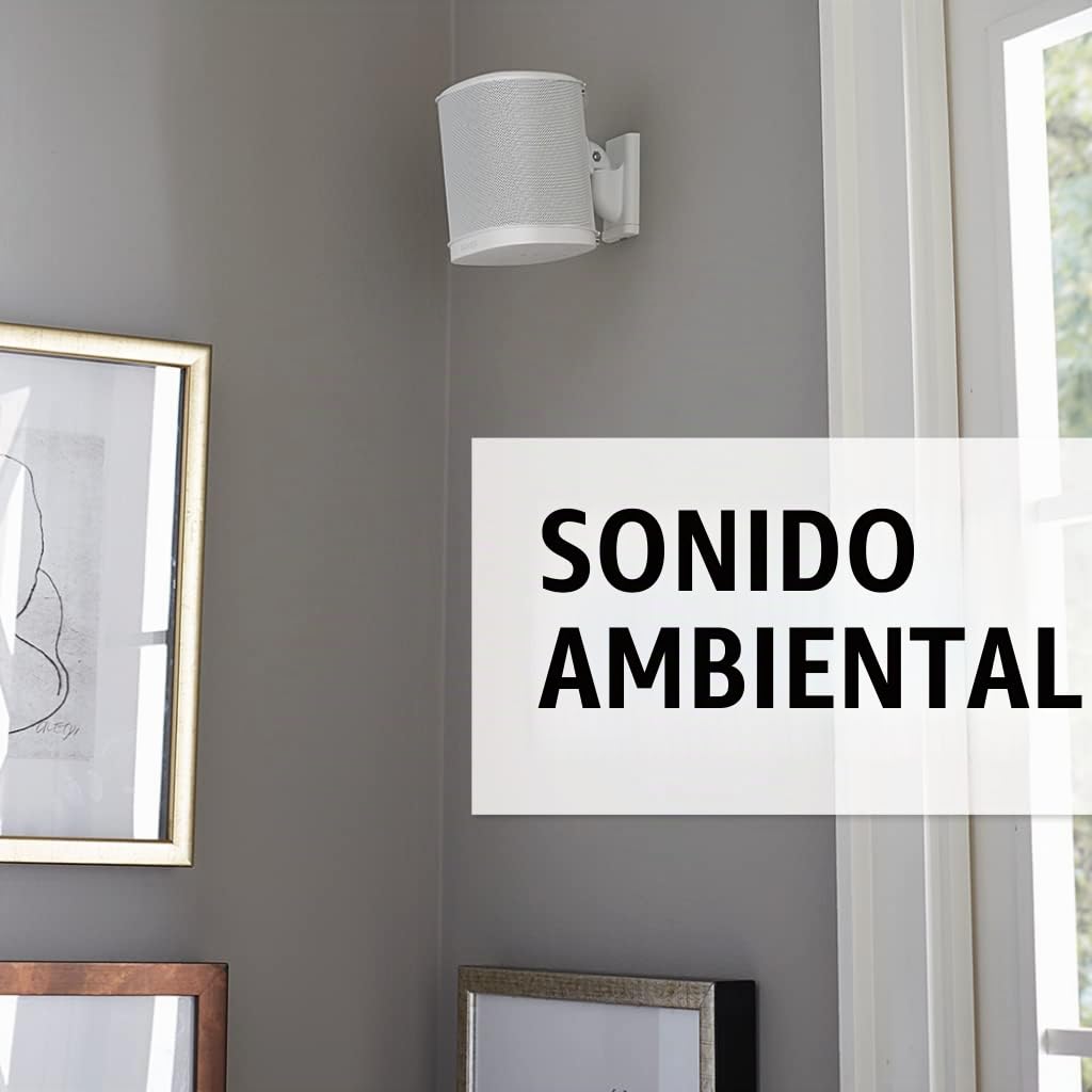 Sanus Soportes de Pared Ajustables para Altavoces diseñados para SONOS One, Play:1 & Play:3 – Par (Blanco)