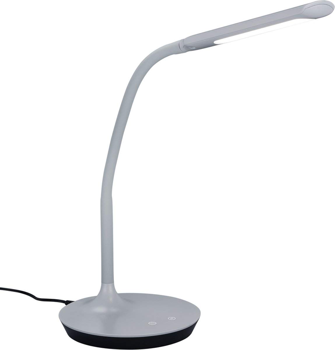 Trio Leuchten – Lampada da tavolo, Plastica, integrato, 5 W, Grigio, 40 x 16.4 x 41 cm
