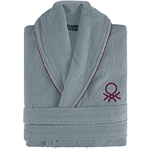 UNITED COLORS OF BENETTON. Albornoz Unisex hombre o mujer 360gsm 100% algodón, Gris