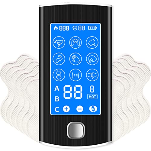 Innocareer TENS EMS Unit Muscle Stimulator, Touch Screen 3 Channels 9 Modes 40 Intensities TENS Machine Muscle Stimulator for Pain Relief, Electric Pulse Massager for Home Office Exercise Men Women