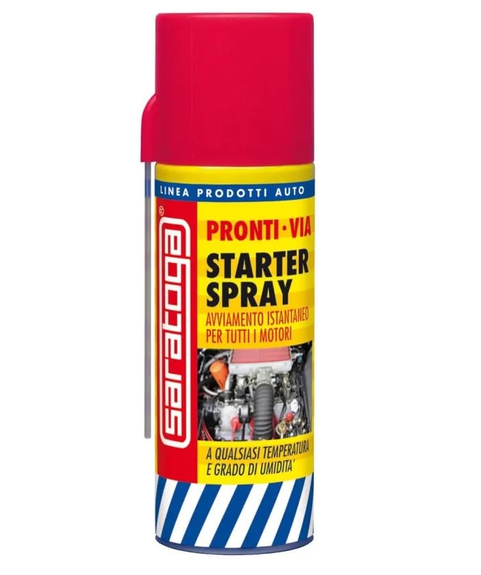 SARATOGA Starter Spray, Avviamento Istantaneo per Motori Aspirati, Spray Professionale per Auto, Moto e Veicoli, Accensione Rapida e Affidabile, 200 ml