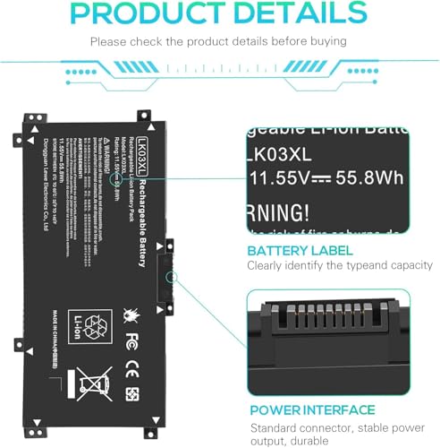 Image of LK03XL L09281-855 Battery for HP Envy X360 Convertible 15m-cn0012dx 15m-cn0011dx 15m-bp112dx 15m-bq121dx 15m-bp111dx 15m-cn0xxx 17m-ae0xx 17-ae1xx 17-bw0013dx 916814-855 916368-421 (LK03XL)