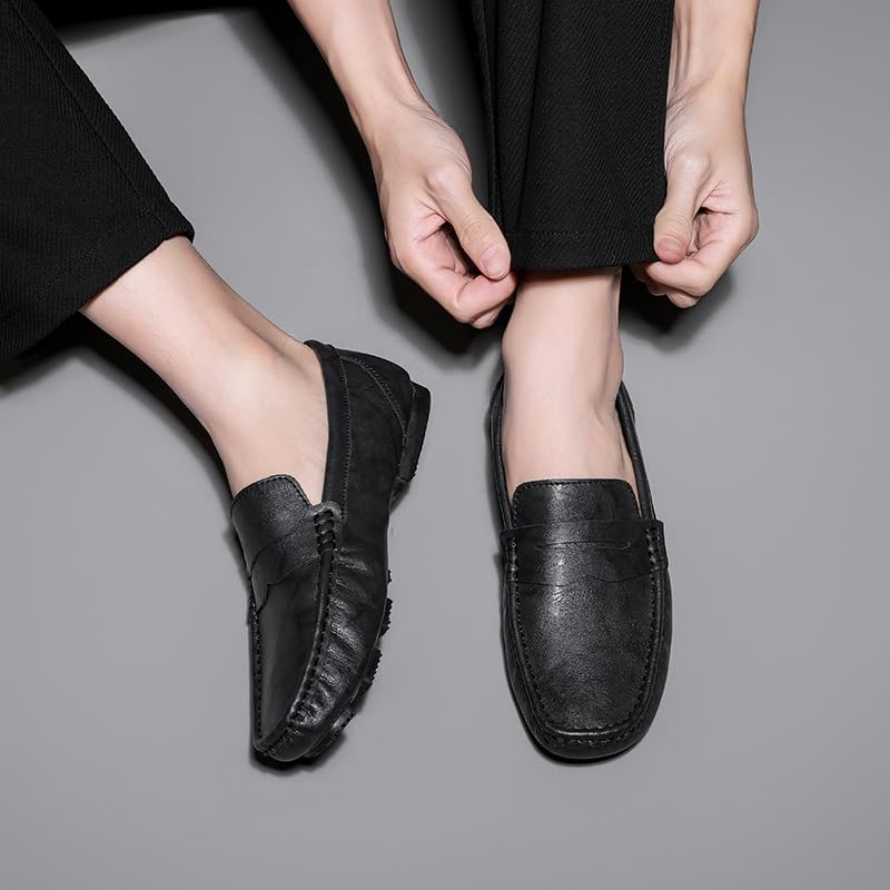 Men's Loafers Square Toe Faux Leather Penny Loafers Slip Resistant Comfortable Anti-Slip Classic Slip-ons4