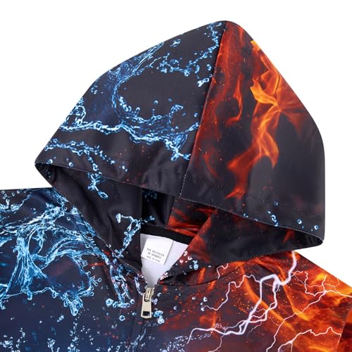 Idgreatim 6-14T Boys Zip Up Hoodies Kids 3D Graphic Hoody Sweatshirt Zipper Pullover with Pockets