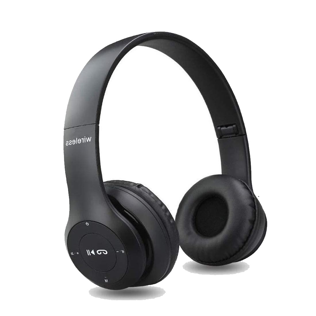 Wireless Bluetooth 5.0 Headphones with Mic, Foldable Over-Ear Headset with SD Card Support, Deep Bass & Volume Control (Black)-image-31