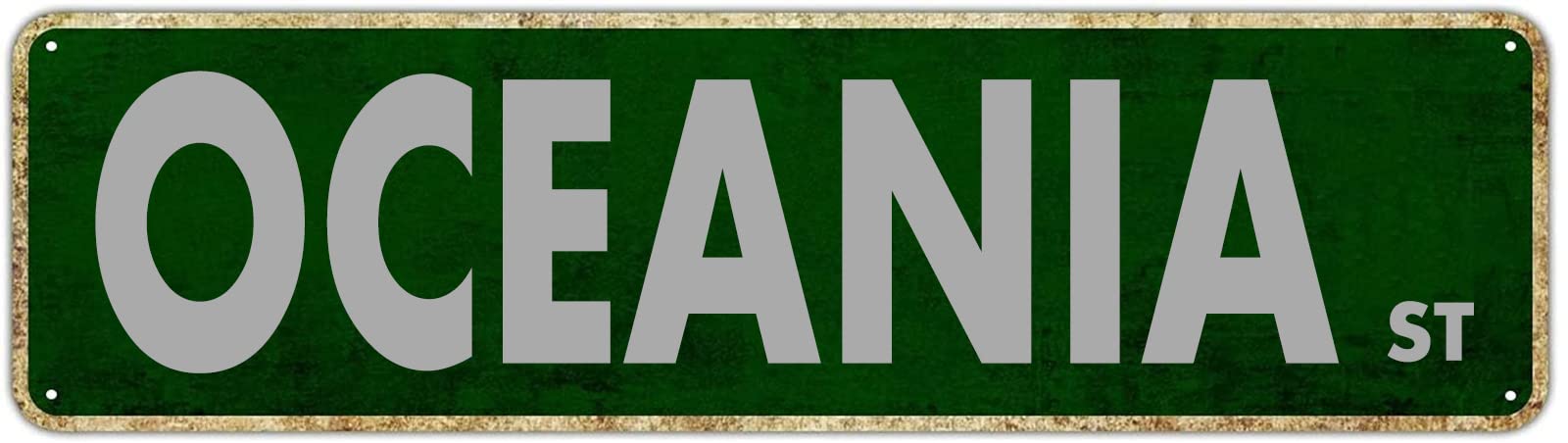 Oceania St Vintage Tin Signs Art Plaque Aluminum for Bedroom Kitchen Garden Wall Pub Club Coffee Hanging Decor 4x16 Inch